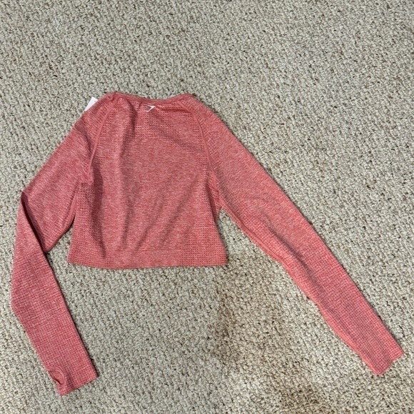 Gymshark Vital Seamless Long Sleeve Crop - Coral Marl size medium EUC - Picture 4 of 4